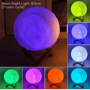 Enchanting 8cm Moon Lamp LED Night Light - Perfect Battery-Powered Starry Decor for Kids' Bedrooms and Holiday Gifts