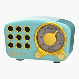 Retro Bluetooth Speaker, Vintage Radio- FM Radio with Old Fashioned Classic Style, Strong Bass Enhancement, Loud Volume, Bluetooth 5.0 Wireless Connection, TF Card and MP3 Player (Blue)