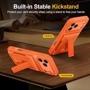 iPhone 17 Pro Max Wallet Case with Card Holder (4-5 Cards), Privacy Screen Protector, RFID Blocking, Kickstand, Military Drop Protection, and Full Camera Protection