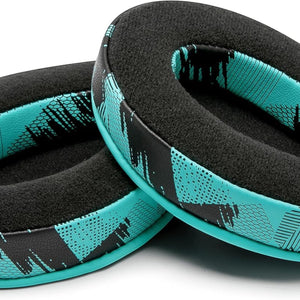 Padz Velour - the Ultimate Upgraded Earpads by Wicked Cushions - Compatible with Audio Technica, Hyperx, Steelseries Arctis - Extra Thick - Bigger Opening - Soft Memory Foam | (Speed Racer Cyan)