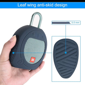 Protective Silicone Stand up Carrying Case for JBL Clip 3 Waterproof Portable Speaker(Blue)