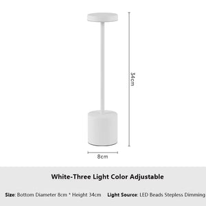 Rechargeable LED Desk Lamp Metal Dimmable Touch Table Lamp 3 Color Temperatures Bedside Creative Ambient Light Bar Hotel Decor