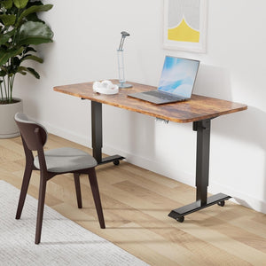 Electric Standing Desk 55X24 Inches,Height Adjustable Sit Stand up Desk for Home Office, Ergonomic Computer Workstation with 178LBS Load Capacity & Quiet Motor, Two-Piece Desktop, Rustic Brown