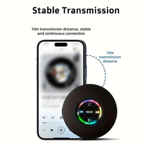 Mini Bluetooth Speaker Shower Subwoofer Waterproof Handsfree Loudspeaker with Suction Cup Mic for Bathroom Pool Beach Car Phone