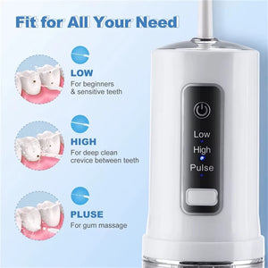 Experience Ultimate Oral Care with the Youpin Electric Oral Irrigator - Portable, Waterproof Water Flosser with 4 Nozzles for a Fresh Smile!