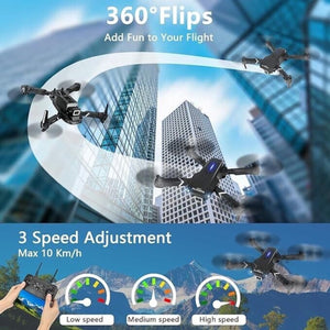 Mini Drone with Camera HD 1080P Foldable Quadcopter with 1 Battery - Black
