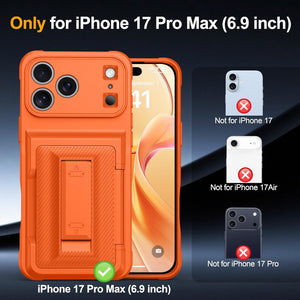 iPhone 17 Pro Max Wallet Case with Card Holder (4-5 Cards), Privacy Screen Protector, RFID Blocking, Kickstand, Military Drop Protection, and Full Camera Protection