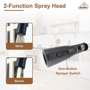 Single Handle Smart Touchless Pull-Down Sprayer Kitchen Faucet with Deck Plate in Matte Black