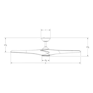 Zephyr 52 In. Smart Indoor/Outdoor Matte Black Standard Ceiling Fan Downrod Mount 4CCT Integrated LED with Remote