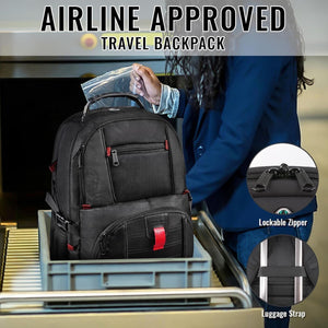 Large Backpack for Men, Extra Large Laptop Backpacks for Men Women, Water Resistant Travel Backpack Airline Approved Business Work Bag Fits 17 Inch Computer, Black