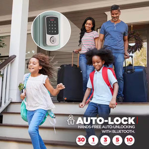 Aura Reach Satin Nickel Bluetooth + Matter over Thread Enabled Smart Lock Deadbolt with Smart Home Integration