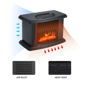2026 Freestanding Indoor Fireplace Stove Heater Featuring Realistic 3D Flame Effect Adjustable Thermostat Portable Design for Smart Home