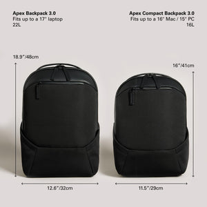 Elevate Your Travel Experience with the Apex 3.0 22L Premium Ergonomic Water-Resistant Laptop Backpack in Sleek Black