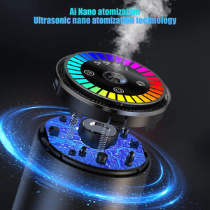 Car Air Freshener, Smart Car Air Freshener, Car Diffuser with 50 ML (1.7Oz) Capacity Multi-Fragrance Music Syncing Light, Auto On/Off