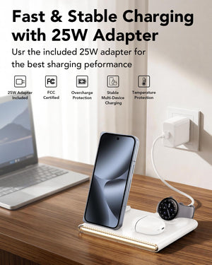 3 in 1 Wireless Foldable Charging Station for Google Pixel Watch 5 4