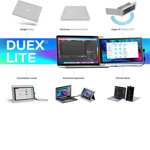 Lite Mobile Pixels Portable Monitor for Laptops 12.5" Full HD IPS Screen,Usb C Mobile Monitor Extender,Plug and Play,Any Laptops Compatible (White)