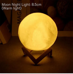 Enchanting 8cm Moon Lamp LED Night Light - Perfect Battery-Powered Starry Decor for Kids' Bedrooms and Holiday Gifts