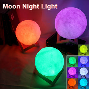 Enchanting 8cm Moon Lamp LED Night Light - Perfect Battery-Powered Starry Decor for Kids' Bedrooms and Holiday Gifts