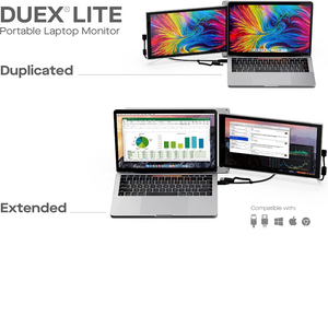 Lite Mobile Pixels Portable Monitor for Laptops 12.5" Full HD IPS Screen,Usb C Mobile Monitor Extender,Plug and Play,Any Laptops Compatible (White)