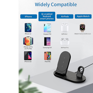 3 in 1 Wireless Charging Station for Apple Product, Wireless Charging Pad for Apple Watch, Airpods Pro/2, Wireless Charger Stand for Iphone 12/12 Pro/12 Pro Max/Se2(No Included Iwatch Cable)