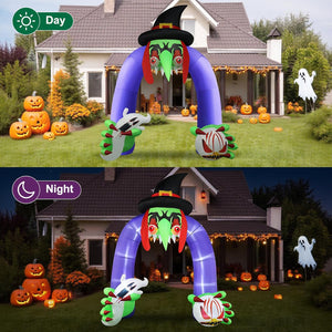 Halloween Inflatables Giant 11Ft Tall Creepy Witch Arch Outdoor Decorations