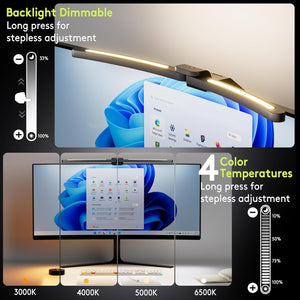 Curved Monitor Light Bar for 34"+ Ultrawide, Curve-Matching Pivoting