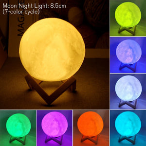 Enchanting 8cm Moon Lamp LED Night Light - Perfect Battery-Powered Starry Decor for Kids' Bedrooms and Holiday Gifts