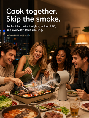 AirGuard Mini compact kitchen smoke extractor for apartments and dorms