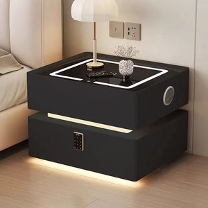 Contemporary Floating Smart Nightstand with Wireless Charging – Versatile Bedside Table for Bedrooms
