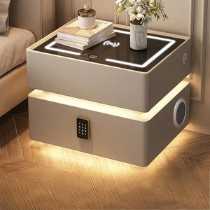 Contemporary Floating Smart Nightstand with Wireless Charging – Versatile Bedside Table for Bedrooms