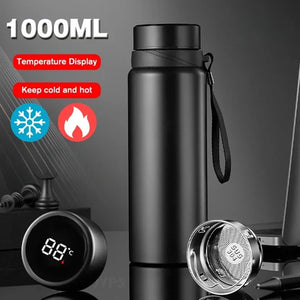 1000ML Smart Thermos Bottle - Keep Your Drinks Hot or Cold with Intelligent Temperature Display