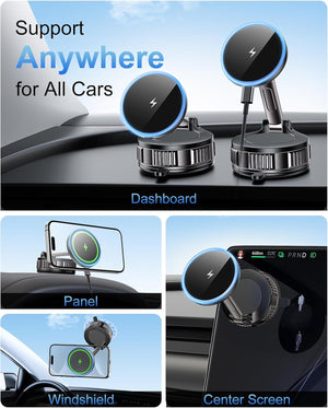 Iphone Magsafe Car Mount Charger 15W Fast Wireless Charging for Your Car