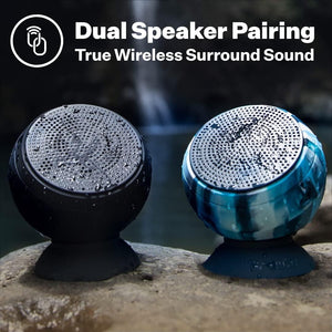 – Bluetooth Speaker-Waterproof, Durable W/Built-In Storage (2,000 Songs) - Dual Wireless Speaker Pairing – Portable Bluetooth Speaker - Barnacle Pro Outdoor Speaker - Manta Ray Black