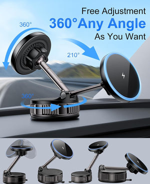 Iphone Magsafe Car Mount Charger 15W Fast Wireless Charging for Your Car