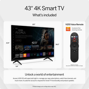 43" Class 4K LED HDR Smart TV (V4K43M-08)