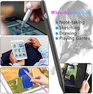 Premium Rechargeable Fine Tip 1.4mm Stylus for iPad & iPhone - Perfect for Drawing and Writing!