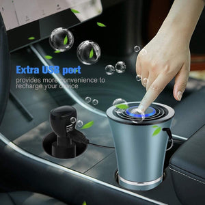 360° Car Air Purifier HEPA USB Portable for Vehicle Odors