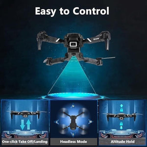 Mini Drone with Camera HD 1080P Foldable Quadcopter with 1 Battery - Black