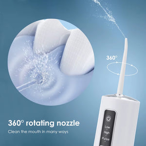 Experience Ultimate Oral Care with the Youpin Electric Oral Irrigator - Portable, Waterproof Water Flosser with 4 Nozzles for a Fresh Smile!