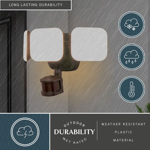 - Theta - 33W 3 LED Outdoor Motion Sensor Flood Light in Contemporary