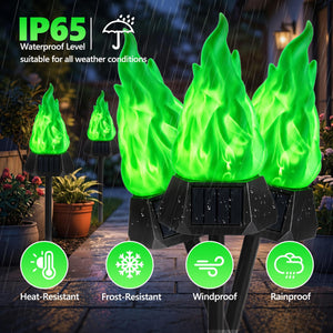 Solar Halloween Lights Outdoor, 4 Pack Solar Torch Light Waterproof