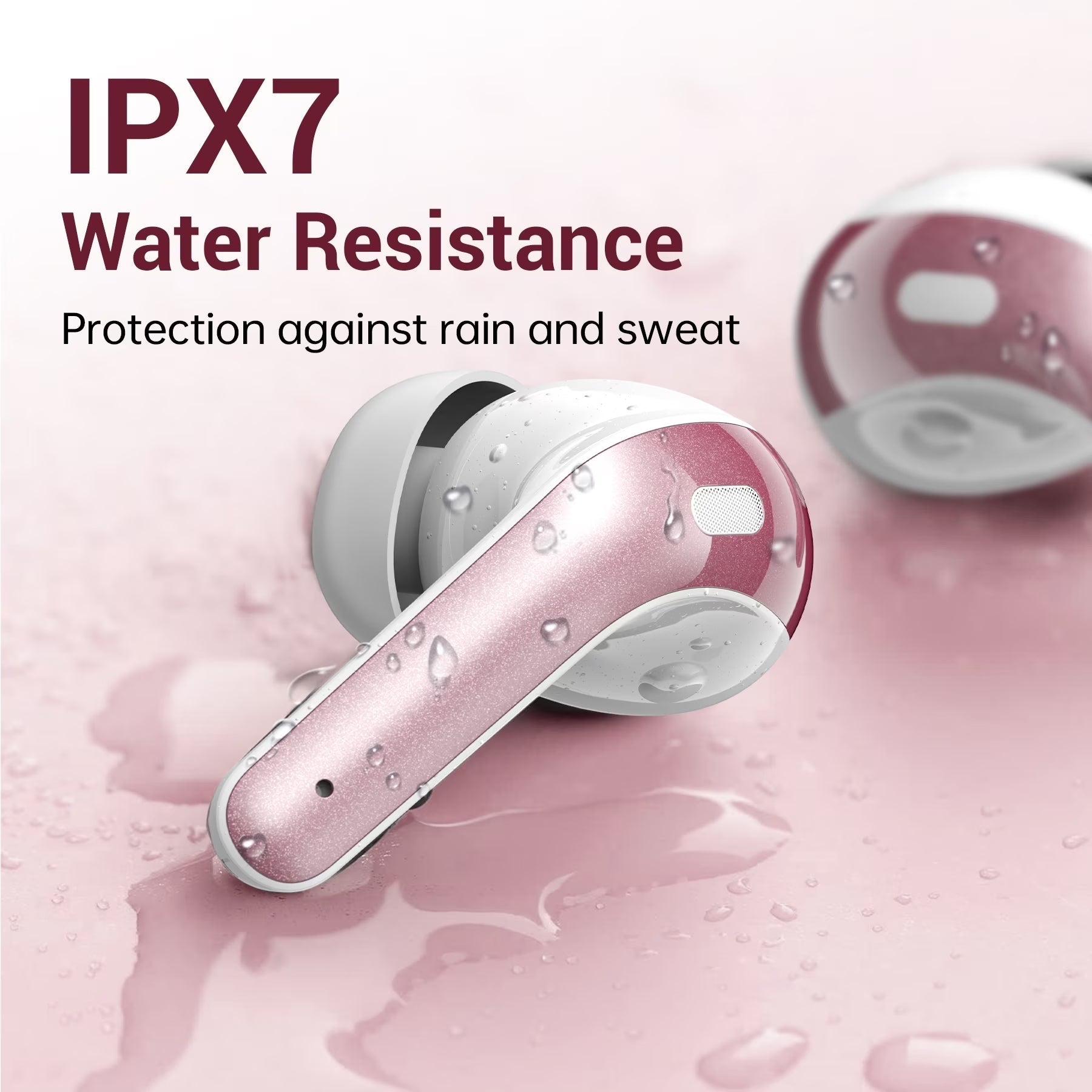 VEATOOL X15 Wireless Earbuds Bluetooth 5.3 Headphones,72H Hi-Fi Stereo Deep Bass Earphones with Noise Cancelling Mic IP7 Waterproof Sport Headset with LED Power Display for Laptop Pad Phones