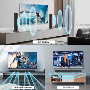 Sound Bar for TV, 2-In-1 Detachable Soundbar with Auto Volume Boost, TV Speakers with 3 EQ Modes, Bluetooth 5.3/Arc/Opt/Aux Connection for Pc/Gaming/Projectors