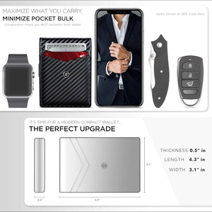 Slim Wallets for Men. Minimalist Bifold Wallet with Money Clip & ID Window. RFID Blocking Credit Card Holder Front Pocket Wallet, Gifts for Men - Husband Father on Birthday Anniversary.