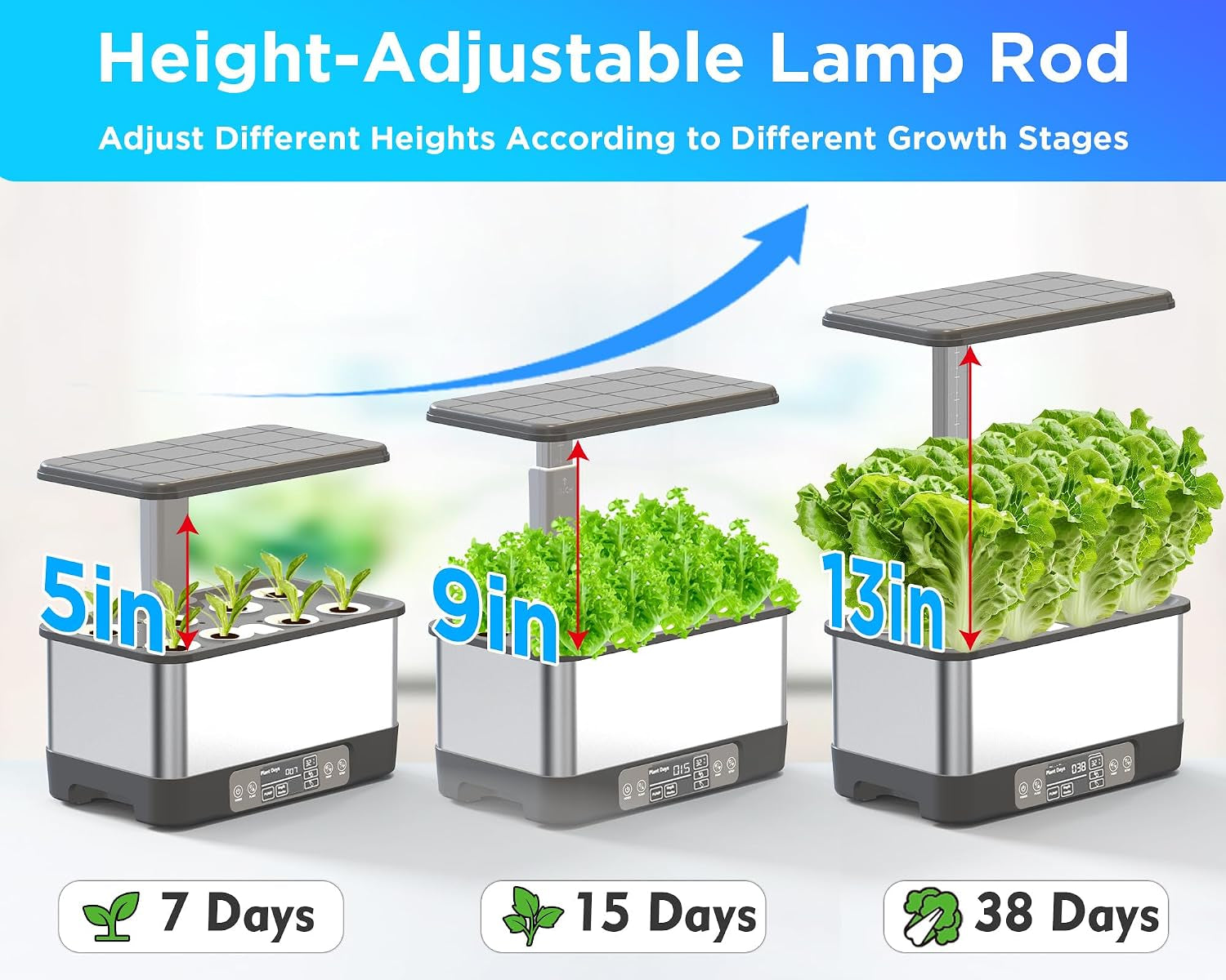 Hydroponics Growing System,Smart Indoor Herb Garden with Grow Light,8 Pods