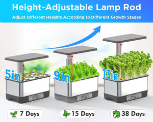 Hydroponics Growing System,Smart Indoor Herb Garden with Grow Light,8 Pods