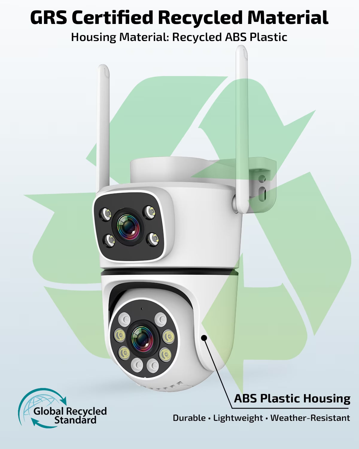 5MP Dual Lens Wireless Security Camera Outdoor, 360° PTZ Wifi Surveillance Cam with Color Night Vision