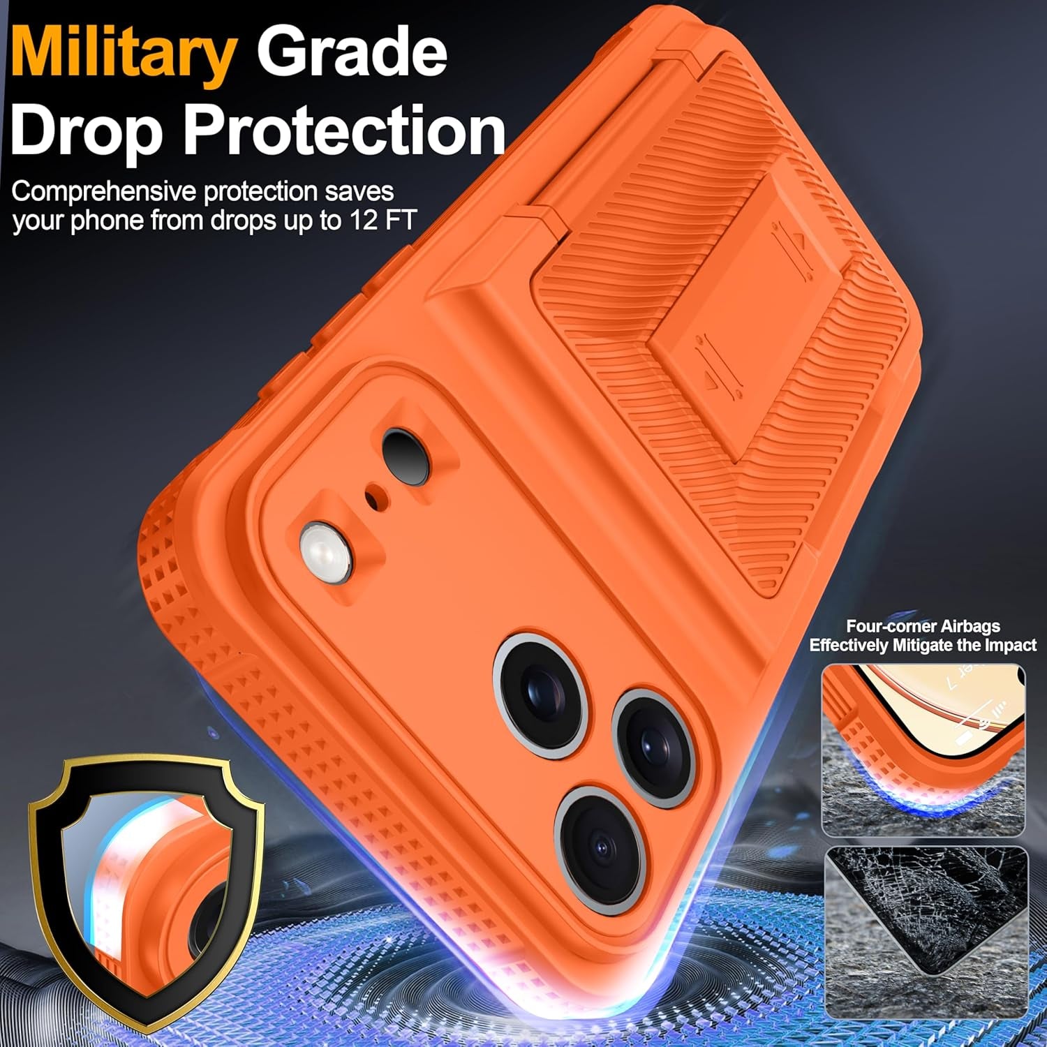 iPhone 17 Pro Max Wallet Case with Card Holder (4-5 Cards), Privacy Screen Protector, RFID Blocking, Kickstand, Military Drop Protection, and Full Camera Protection