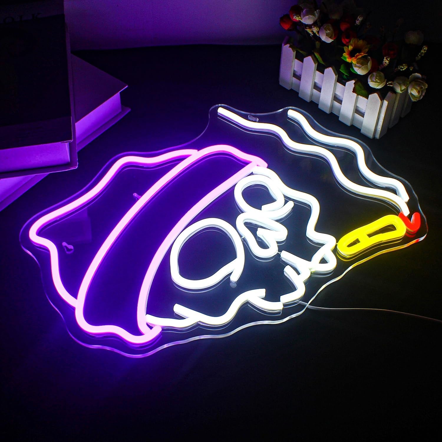 Skull Neon Sign Halloween LED Sign Neon Signs for Wall Decor Adjustable Brightness Halloween Neon Signs Neon Sign for Party Bedroom Wall Decor Home Party Light Decoration
