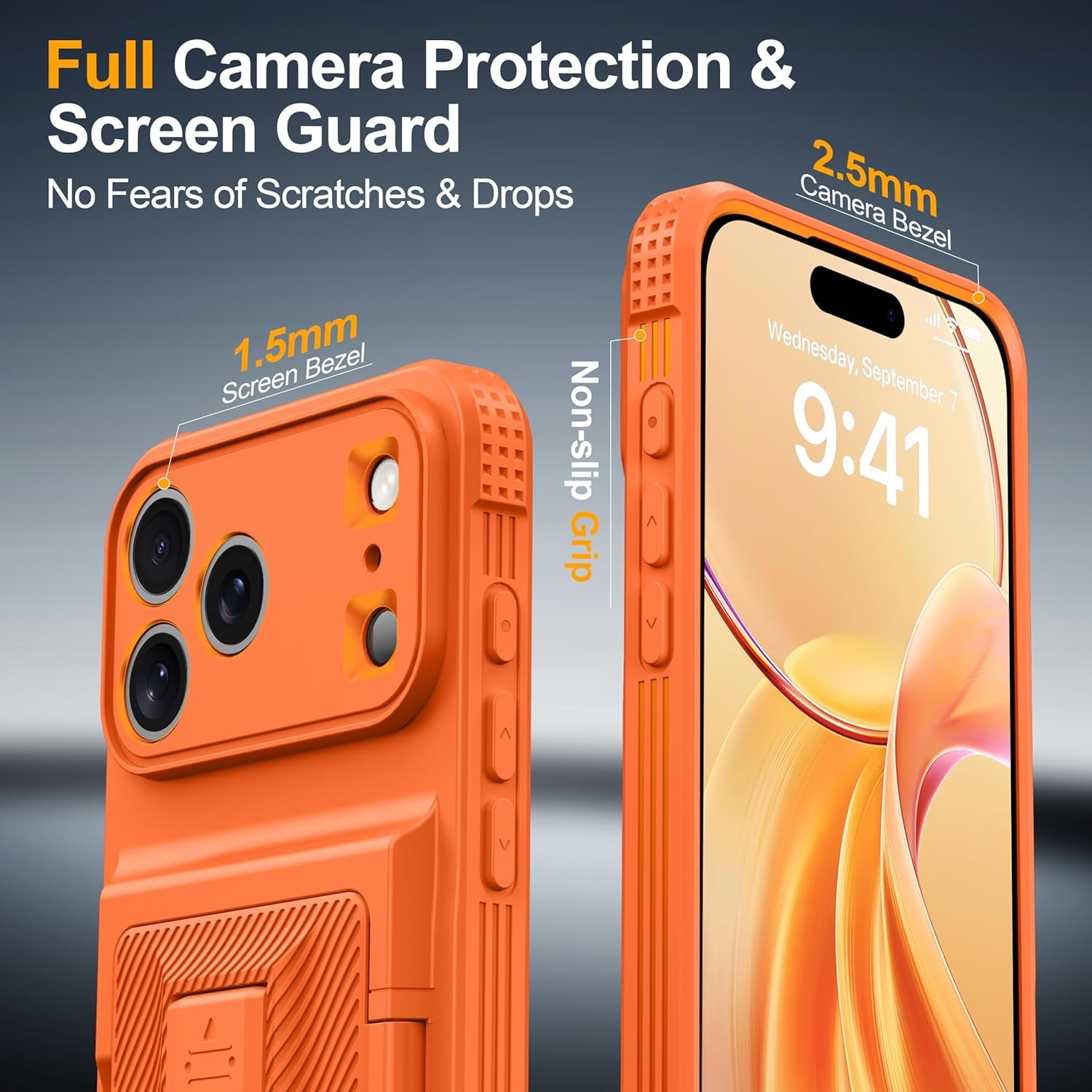 iPhone 17 Pro Max Wallet Case with Card Holder (4-5 Cards), Privacy Screen Protector, RFID Blocking, Kickstand, Military Drop Protection, and Full Camera Protection